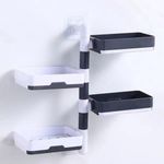 4 layer Rotating Drain Soap Holder Bathroom Rack Wall Soap Box Holder Drilling-Free Soap Holder Wall Mounted Soap Organizer Soap Case