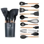 product_image_name-Generic-Silicone Non Stick Cooking Spoon Set,Silicon Heat Resistant Kitchen Cooking Utensils , Silicone Kitchen Spoon set,  silicon spoon set-3