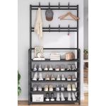 product_image_name-CYFAZA-5-Tier Metal Shoe Rack Hat Rack, Entryway Storage Organizer-2
