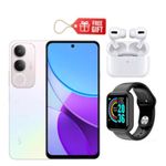 product_image_name-Vivo-Y19s - 6.68'' - 6GB RAM + 128GB, 50MP'  Dual Sim, 5500mAh Battery , Silver + Watch &   Smart Airpods-1