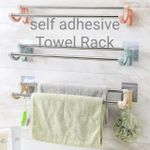 product_image_name-Generic-54cm self adhesive Double Pole Towel Holder, Towel Rack do both kitchen and  Bathroom Accessories-2