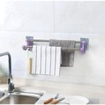 product_image_name-Generic-54cm self adhesive Double Pole Towel Holder, Towel Rack do both kitchen and  Bathroom Accessories-3