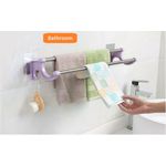 product_image_name-Generic-54cm self adhesive Double Pole Towel Holder, Towel Rack do both kitchen and  Bathroom Accessories-4