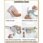 product_image_name-Generic-54cm self adhesive Double Pole Towel Holder, Towel Rack do both kitchen and  Bathroom Accessories-5