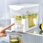 product_image_name-Generic-3.5L Beverage Dispenser, Square Plastic Ice Drink Rotatable Beverage Dispenser with Removable Faucets for Drinks Lemonade Juice for Indoor Outdoor Party Daily Use Restaurant-3
