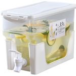 product_image_name-Generic-3.5L Beverage Dispenser, Square Plastic Ice Drink Rotatable Beverage Dispenser with Removable Faucets for Drinks Lemonade Juice for Indoor Outdoor Party Daily Use Restaurant-7