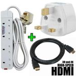 Power King sweet home 4 Way power extension cable+Free HDMI cable & Multi-plug