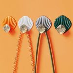 product_image_name-Generic-4Pcs Creative Shell Shape Wall Hanging Hook Punch-Free-1