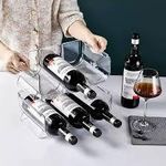 product_image_name-Generic-3-in-1 Stackable Wine Rack & Bottle Holder - Clear Universal Kitchen Storage Organizer - Space-Saving Beverage Rack for Refrigerator, Pantry, and Countertop-4