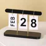 Black wooden Perpetual flip desk calendar
