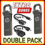 HP 2 High speed Usb 3.0 Flash Drive 32gb Metal Pendrive 32gb 3.0 Usb Stick Pen Drive Flash Usb Disk  32 GB + EXTRA BONUS OTG CABLES ( TYPE B& C)