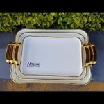 Amaizing 3 pcs Gold Serving Tray Set