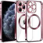 product_image_name-Generic-Electroplated Clear MagSafe Case with Camera Lens Protector for iPhone 13 Pro - Rose Gold-1