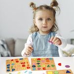 product_image_name-TOYS-Wooden Alphabet Puzzles & Number Counting Board  4 in 1 Set  Colorful ABC Capital/Lowercase Letters & Shapes-4