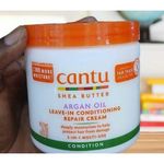 Cantu Argan Oil Leave-In Conditioning Repair Cream, Deeply Moisturizes to prevent Hair Damage,-453g