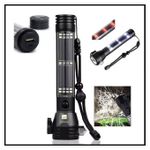 product_image_name-Generic-Rechargeable Solar LED Flashlight Torch With Alarm Function-3