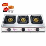 Roch 3 Gas Burner Automatic Table Top Stainless Steel.