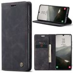 product_image_name-Generic-Caseme Phone Case For Wallet Retro Black Suede Leather Flip Case For Samsung Galaxy S23 ULTRA (BLACK)-1