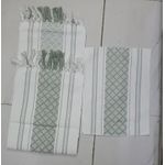 product_image_name-Generic-Braided woven textured table runner with tassels + 6pcs mats - SAGE GREEN-4