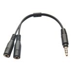 3.5mm Earphone Headphone Male to 2 Female Y Splitter Audio