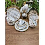  24 Pieces Gold rimmed trendy  dinner sets. 