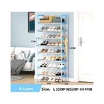 product_image_name-Generic-Free Standing Blue 8 Layer Quality Stackable Shoe Rack-2