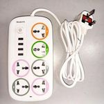 Extension Cables 6 Way With 3 USB Ports Multiplug Power Extension Socket Power Cables.