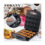 product_image_name-Sokany-Electric Non-Stick Donut Maker Machine - 12 Hole Doughnut Baker with Automatic Temperature Control-3