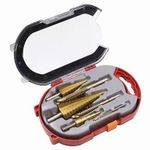 6pcs High Speed Steel Step Drill Bits Titanium Coated   