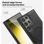 product_image_name-Generic-Samsung Galaxy S24 Ultra Case, Black Premium Leather Magnetic Phone Cover with MagSafe Classic Bold Shield and Wireless Charging-5