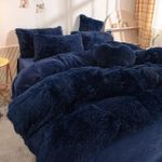 6pc Luxury Designs Velvet Plush Fluffy Duvet Set