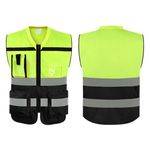 Multi Color Unisex Reflector Vest-Green