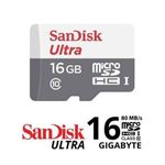 Sandisk  Ultra 16GB MicroSD 80Mb/s Speed Memory Card
