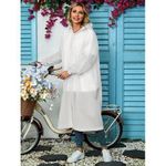 product_image_name-Fashion-Unisex Long Waterproof Raincoat with Hood – Lightweight, Durable & Windproof- White-1