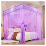 product_image_name-Generic-  Quality Elegant Metallic Purple 4-Stand Space Saving Mosquito Net-2