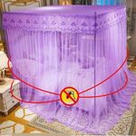 product_image_name-Generic-  Quality Elegant Metallic Purple 4-Stand Space Saving Mosquito Net-3
