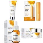 SADOER 4 in 1 vitamin c serum + moisturizing lipbalm + vitamin c cream + face wash mosturizing dark spot acne removal 