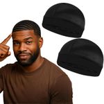 product_image_name-Fashion-2PCS Silky Stocking Wave Cap for Men, Good Compression Over Durag (Black)-1