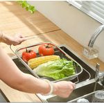 product_image_name-Generic-Stainless Steel Expandable Over-The-Sink Colander – Adjustable Kitchen Sink Strainer & Draining Rack-1