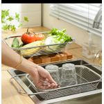 product_image_name-Generic-Stainless Steel Expandable Over-The-Sink Colander – Adjustable Kitchen Sink Strainer & Draining Rack-3