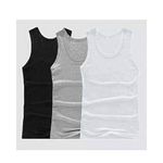 Fashion 3 Pack Cotton Men Vest/White PLAIN