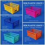 Rok 4pcs Multipurpose Crate, Car Boot Organizer, Bread Crate Fruit and Veggies Storage, Kitchen Organizer