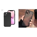 iPhone 12 Case Set - Black Silicone & Translucent Matte Protective Covers