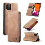 product_image_name-Caseme-Brown Soft Leather Wallet Flip Cover Case for iPhone 11-2