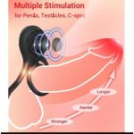 product_image_name-RUNSONE-Black Male Penis Ring App Vibrator with Clitoral Anal Stimulator, Remote control Vibrating Device-5