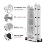 product_image_name-Generic-Folding Ladder Multi-function Aluminium Extension 7 In 1 Step Heavy Duty Combination Aluminium Ladder 4.7m-1