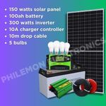 Solarmax 150W Solar Panel Full Kit + 100AH Solar Battery Dry Cell