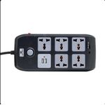 Light Wave  Power Extension 5 Ports AC with 2 USB Ports Universal Socket Outlets – 3m