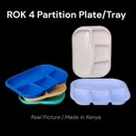    5pc 4Partition Plastic Dinner Plate/Tray with smart 4 section that keeps meals neatly separated .