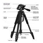 product_image_name-Generic-3366 Universal Lightweight Tripod with Mobile Phone Holder Mount-1
